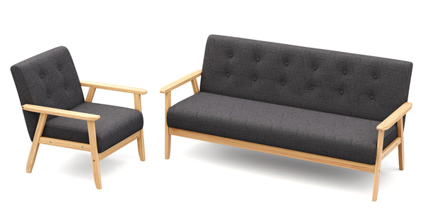 Sofa Set EDDY anthrazit