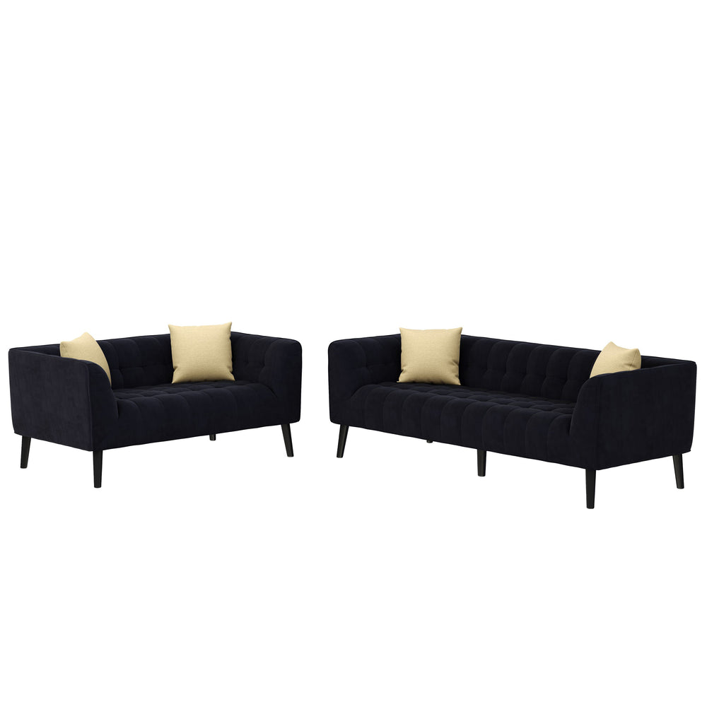 Set divano MERLIN velluto-antracite