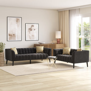 Sofa Set MERLIN samt-anthrazit