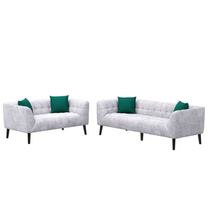 Sofa Set MERLIN samt-grau