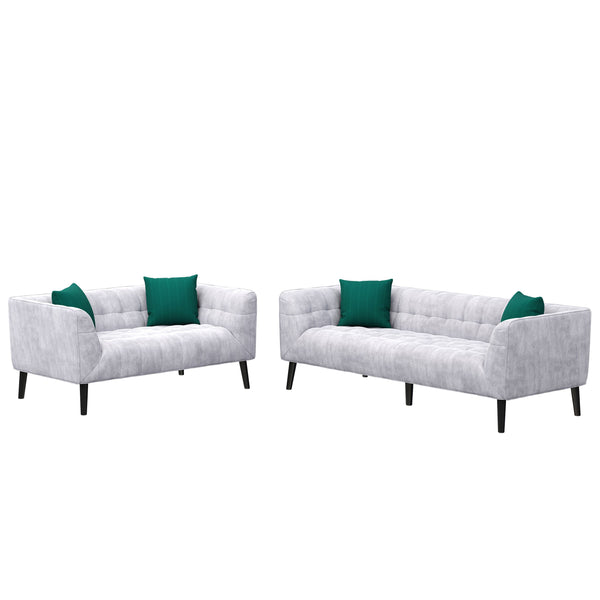 Sofa Set MERLIN samt-grau