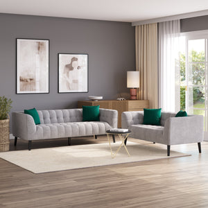 Sofa Set MERLIN samt-grau