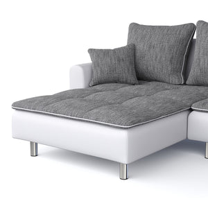 Ecksofa ""VEGAS"", grau/weiss