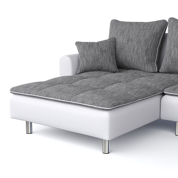 Ecksofa ""VEGAS"", grau/weiss