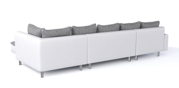Ecksofa ""VEGAS"", grau/weiss
