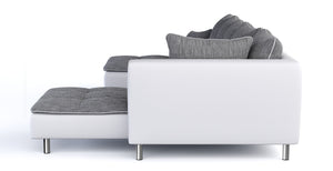 Ecksofa ""VEGAS"", grau/weiss