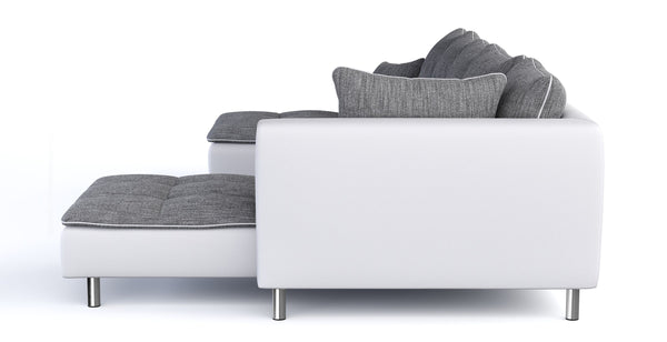Ecksofa ""VEGAS"", grau/weiss