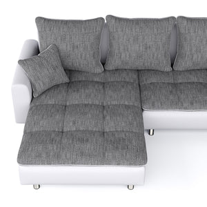 Ecksofa ""VEGAS"", grau/weiss