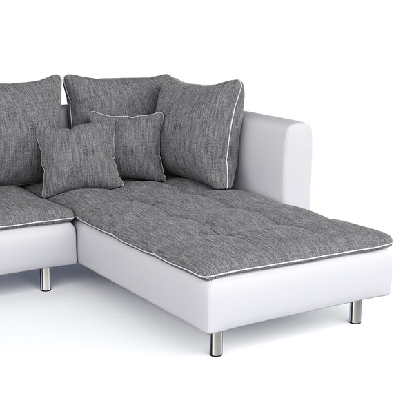 Ecksofa ""VEGAS"", grau/weiss