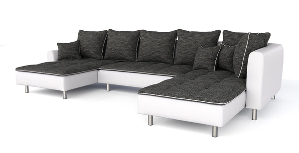 Ecksofa VEGAS anthrazit/weiss