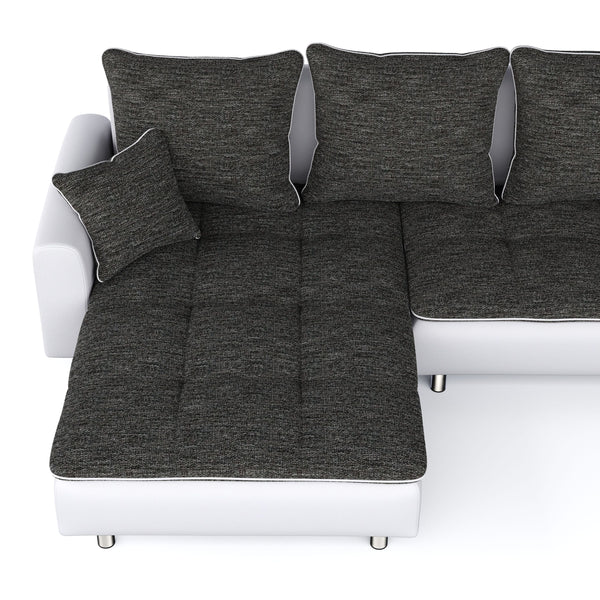 Ecksofa VEGAS anthrazit/weiss