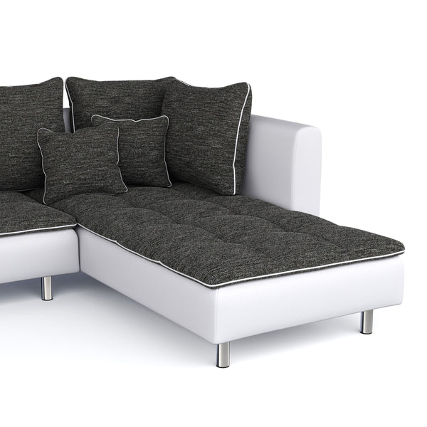 Ecksofa VEGAS anthrazit/weiss