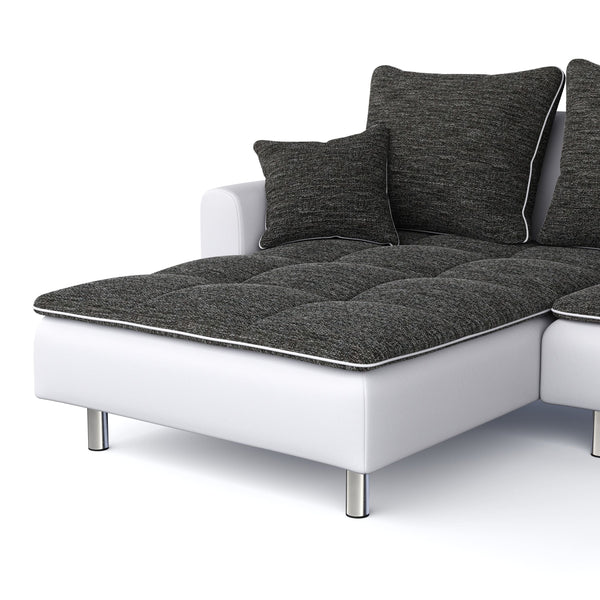 Ecksofa VEGAS anthrazit/weiss