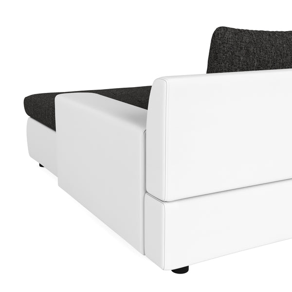 Sofa mit Schlaffunktion CARLOS II U-Form anthrazit/weiss
