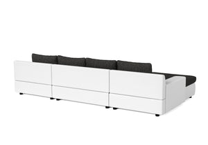 Sofa mit Schlaffunktion CARLOS II U-Form anthrazit/weiss