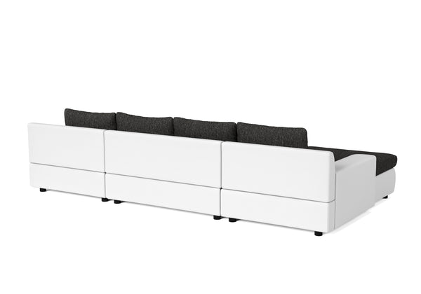 Sofa mit Schlaffunktion CARLOS II U-Form anthrazit/weiss