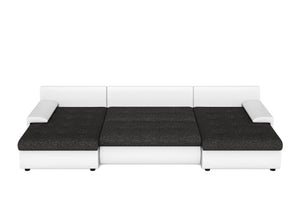 Sofa mit Schlaffunktion CARLOS II U-Form anthrazit/weiss