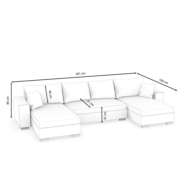 Ecksofa EROS grau weiss