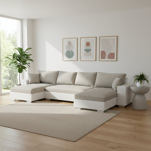 Ecksofa EROS grau weiss