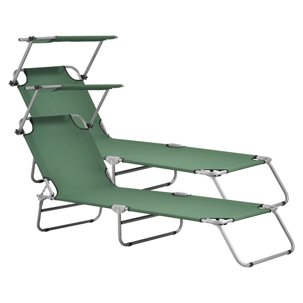 Lettino prendisole Argozelo, set da 2, verde scuro