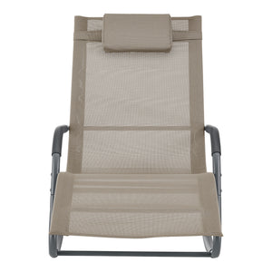 Sonnenliege Caracena 147x63x89cm Schaukelliege Beige