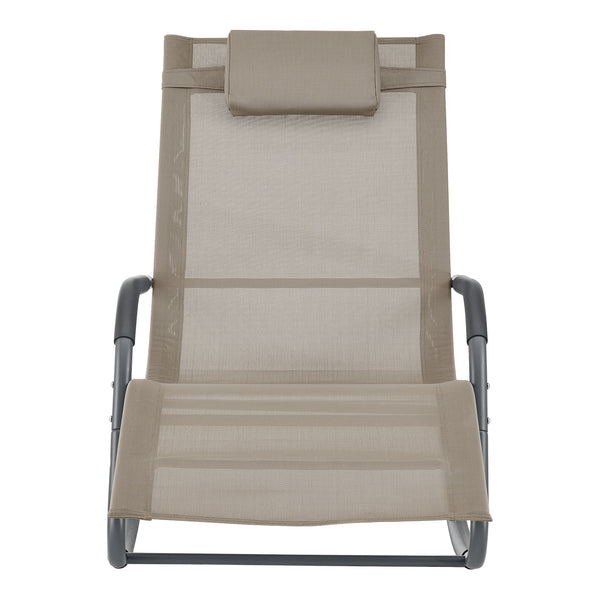 Sonnenliege Caracena 147x63x89cm Schaukelliege Beige