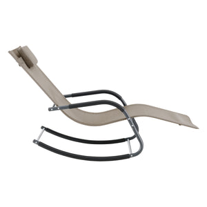 Sonnenliege Caracena 147x63x89cm Schaukelliege Beige