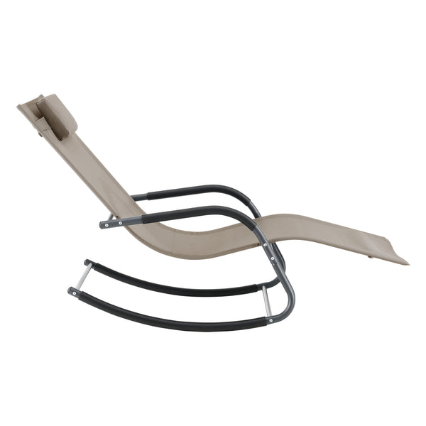 Sonnenliege Caracena 147x63x89cm Schaukelliege Beige