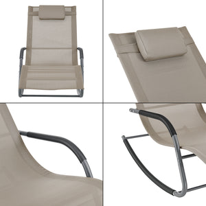 Sonnenliege Caracena 147x63x89cm Schaukelliege Beige