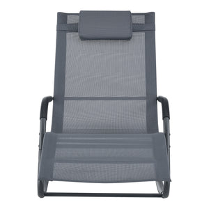 Sonnenliege Caracena 2er Set 147x63x89cm Schaukelliege Dunkelgrau