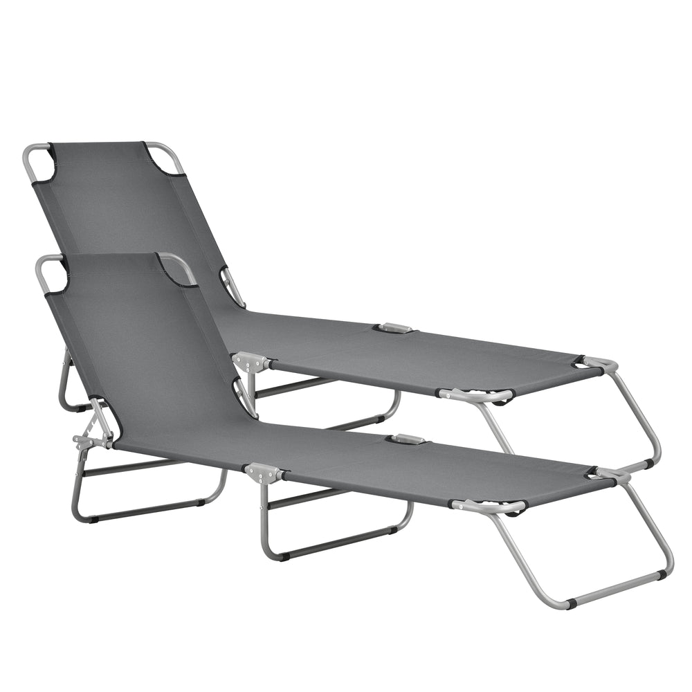 Set di 2 lettini prendisole Carcao, grigio scuro