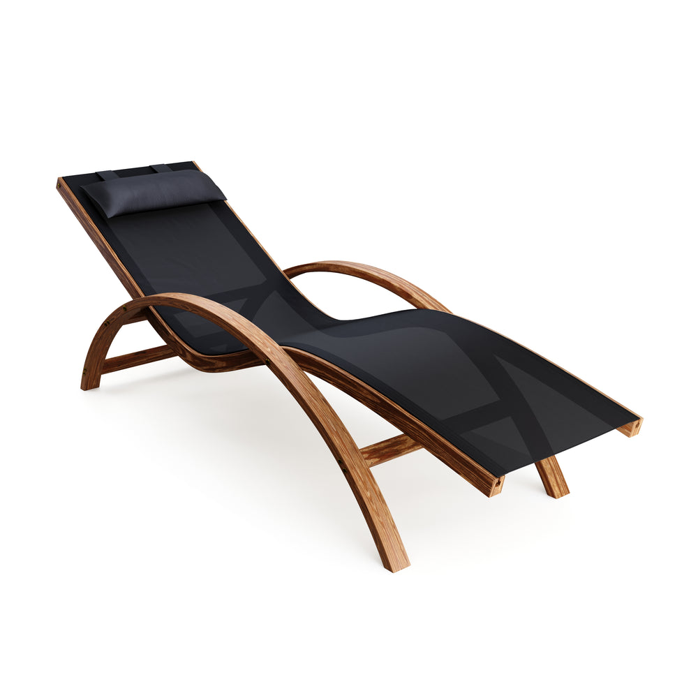 Chaise longue de jardin SOLE en bois, noire