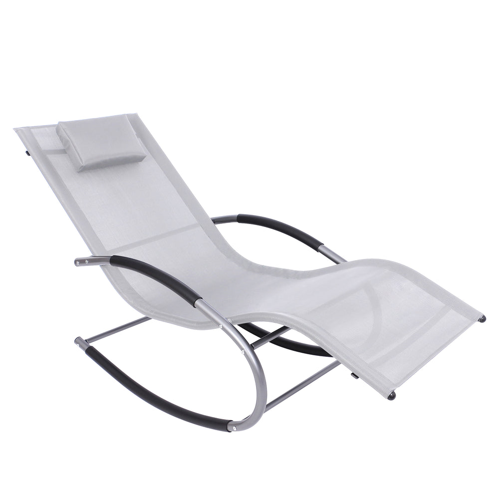 Sedia a dondolo prendisole "ANTIGUA" grigio