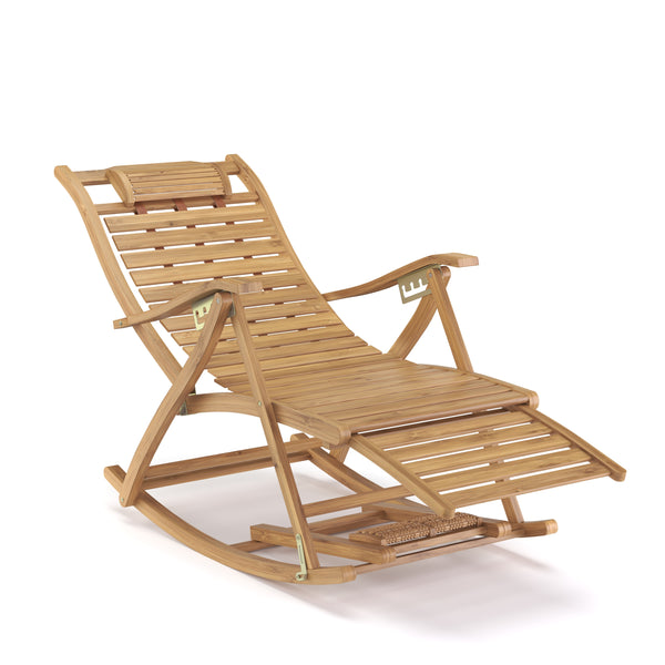 Sonnenliege Schaukelstuhl Holz BARCELONA klappbar