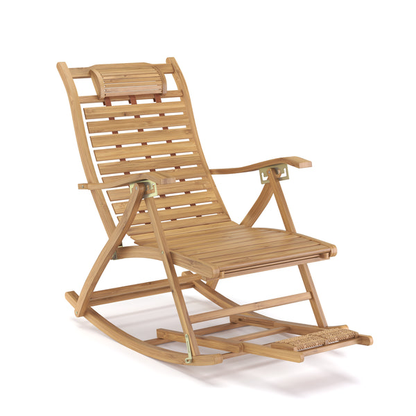 Sonnenliege Schaukelstuhl Holz BARCELONA klappbar