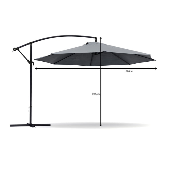 Sonnenschirm Ampelschirm 300cm anthrazit