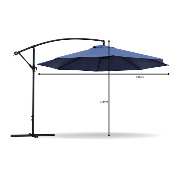 Sonnenschirm Ampelschirm 300cm blau