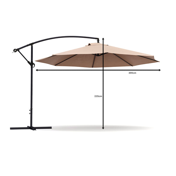 Sonnenschirm Ampelschirm 300cm braun