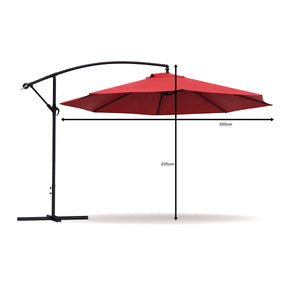 Sonnenschirm Ampelschirm 300cm rot
