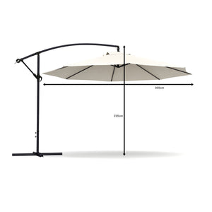 Sonnenschirm Ampelschirm 300cm weiss