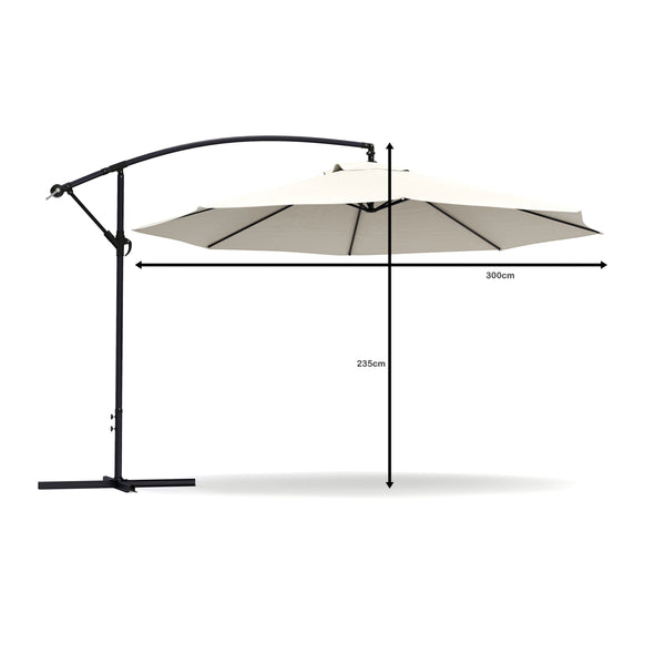 Sonnenschirm Ampelschirm 300cm weiss