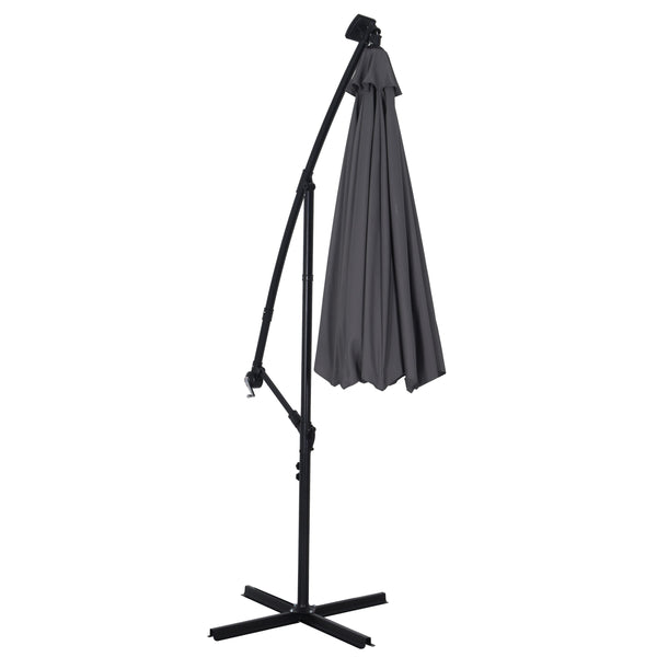 Sonnenschirm mit LED, 300 cm, anthrazit