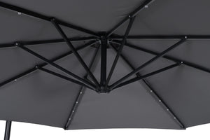 Sonnenschirm mit LED, 300 cm, anthrazit