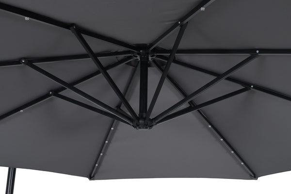 Sonnenschirm mit LED, 300 cm, anthrazit