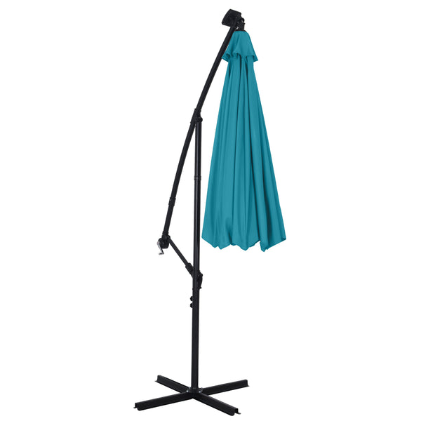 Sonnenschirm mit LED, 300 cm, blau