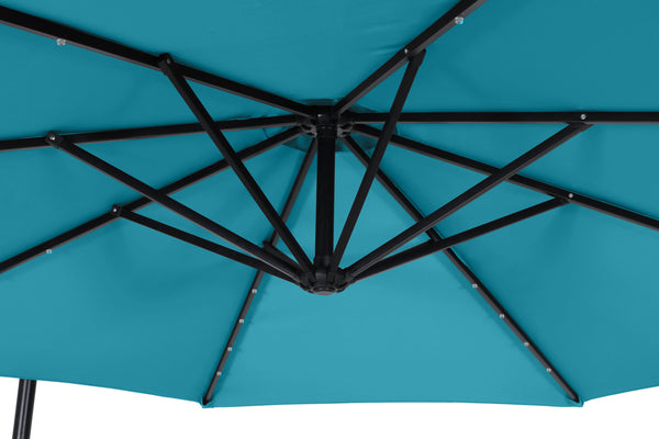 Sonnenschirm mit LED, 300 cm, blau