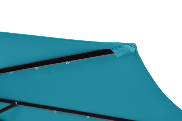 Sonnenschirm mit LED, 300 cm, blau