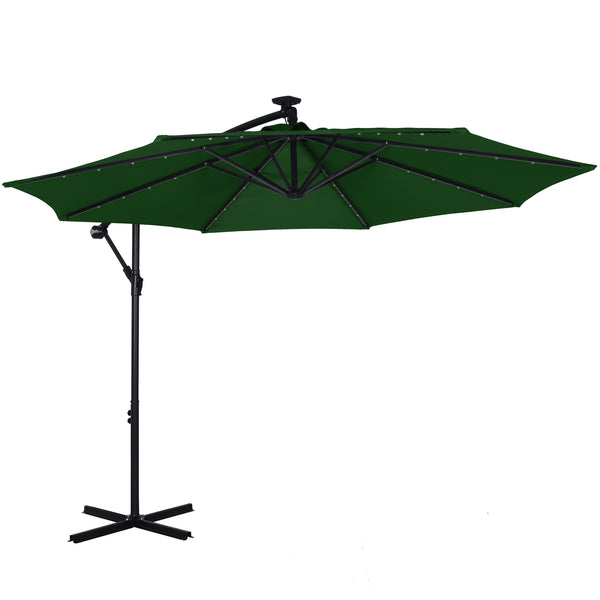 Sonnenschirm mit LED, 300 cm, grün