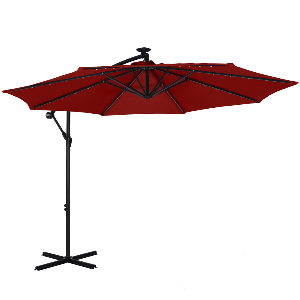 Ombrellone con LED, 300 cm, rosso