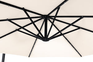 Parasol with LED, 300 cm, white